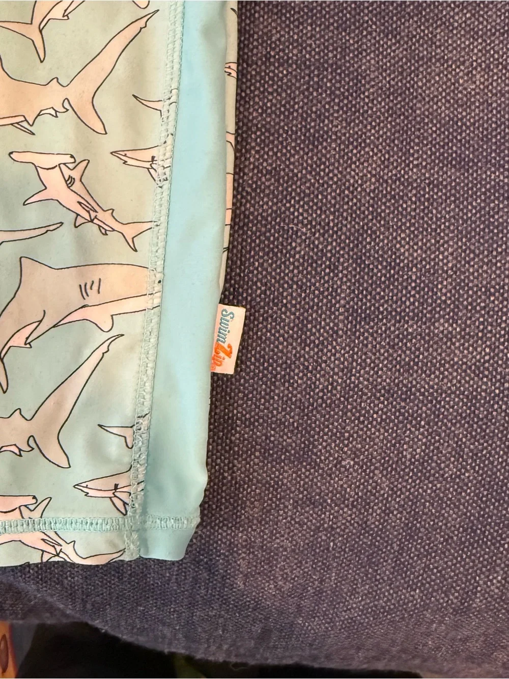 Light Blue Shark-Print Swimzip Full Body Swimsuit Long Sleeve Pants 2T